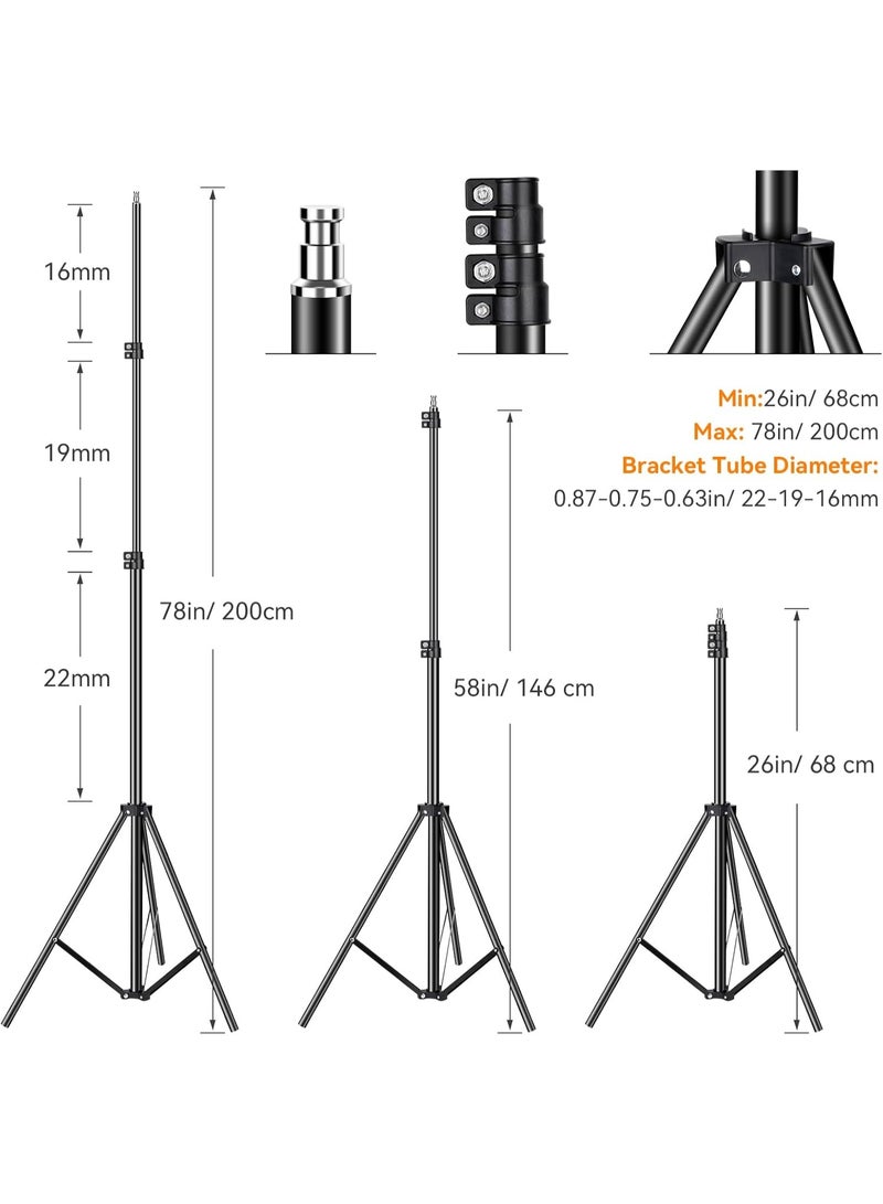 طقم إضاءة سوفت بوكس ​​احترافي كامل بتقنية RGB LED للتصوير الفوتوغرافي، 50*70 سم، مع مصابيح LED بقوة 40 واط، إضاءة استوديو للتصوير الفوتوغرافي/تسجيل الفيديو/البث المباشر/تصوير البورتريه (11 قطعة) - Image 4