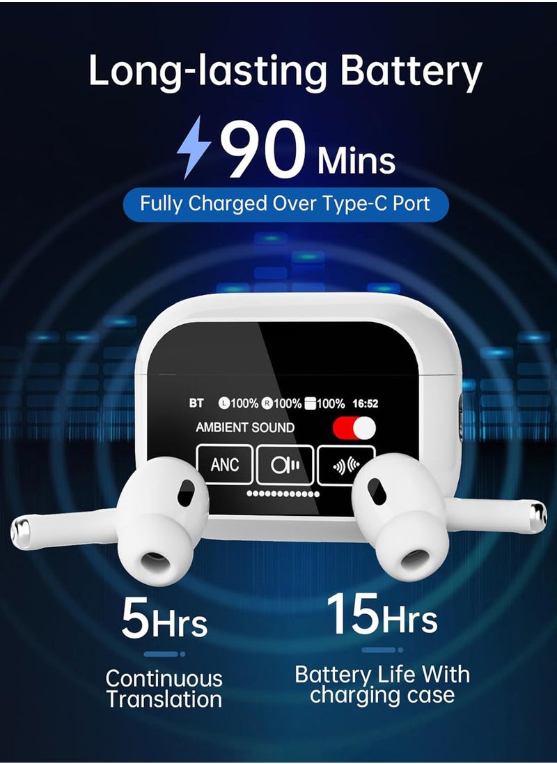 POWER LIFE - AI Language Translation Earbuds, A9 Pro Translation Earbuds Real Time, Supports 144 Online Translation, Fit iOS and Android, Ideal for Travel Business Learning - Image 1