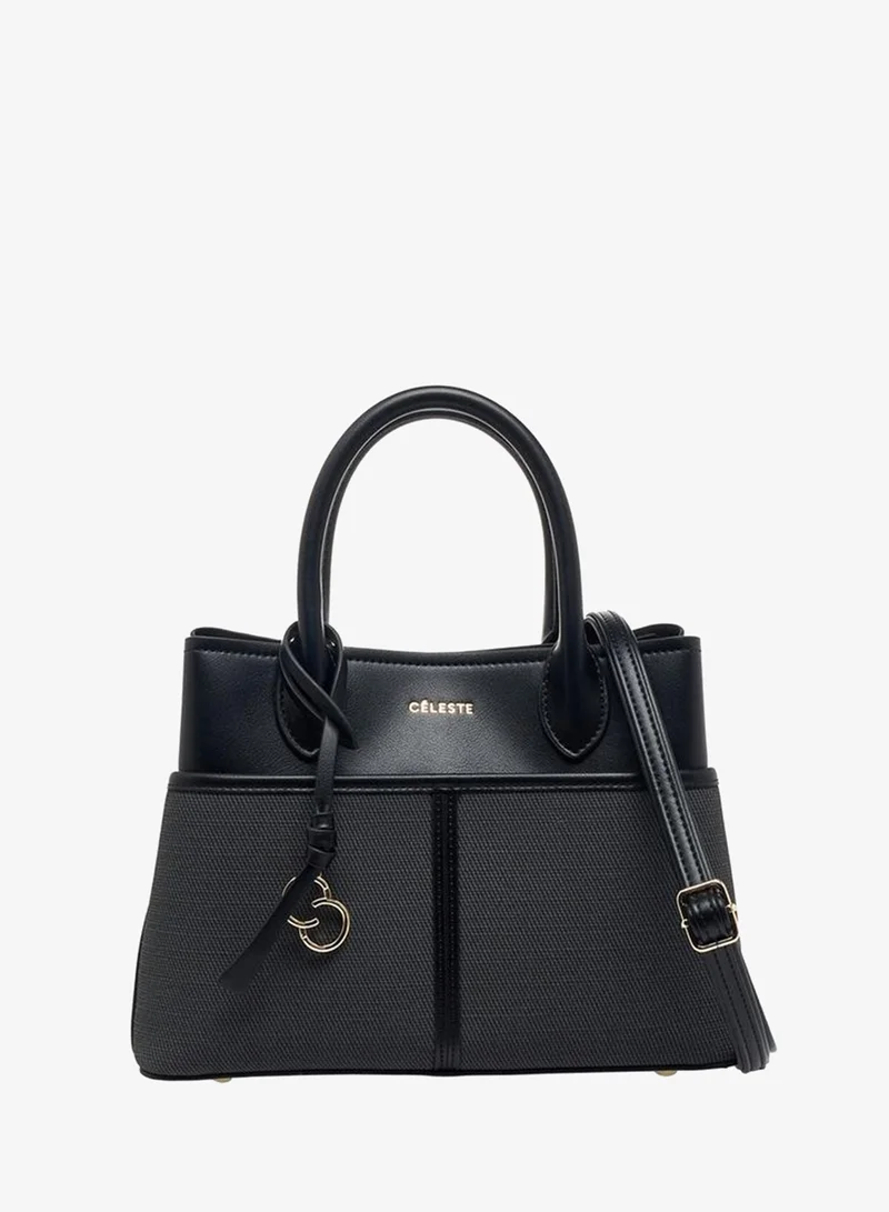 سيليست Textured Tote Bag With Zip Closure