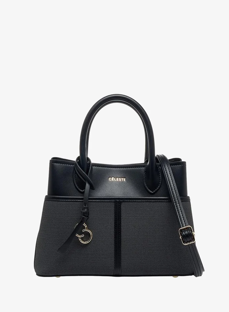 سيليست Textured Tote Bag With Zip Closure