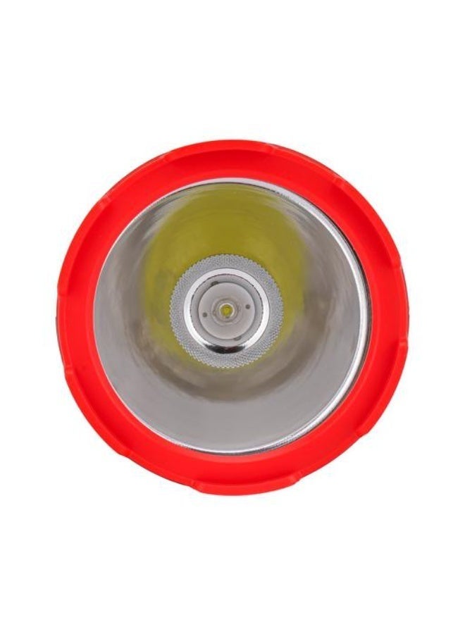 GEEPAS Advanced Rechargeable LED Torch with Robust Design: High-Power LED, Aluminum Reflector, and Ergonomic Grip. Ideal for Camping, Hiking, and Emergency Preparedness (Lead-Acid Battery, Black/Red - Image 4