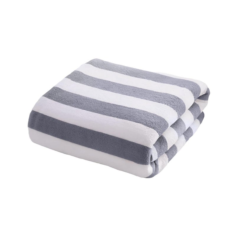 MAXOSHINE Microfiber Towels for Bath Large Size-Super Soft Coral Fleece Bathing Towel with Hook Quick Dry Super Absorbent-Bath Towel for Men and Women-70x140 cm (Grey, Pack of 1) - Image 1
