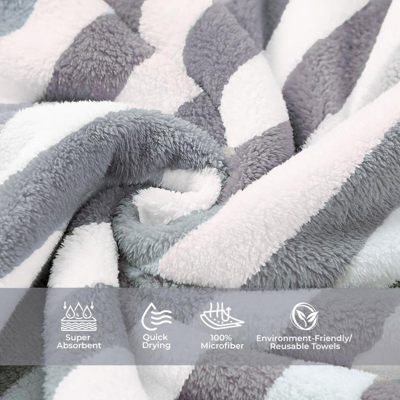 MAXOSHINE Microfiber Towels for Bath Large Size-Super Soft Coral Fleece Bathing Towel with Hook Quick Dry Super Absorbent-Bath Towel for Men and Women-70x140 cm (Grey, Pack of 1) - Image 3