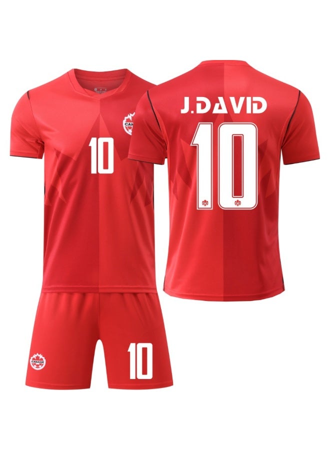 CANADA 2026-2027 World Cup Canada Home Soccer Kit #10 Short Sleeve Jersey Shorts Set Multiple Sizes Fan Uniform - Image 1