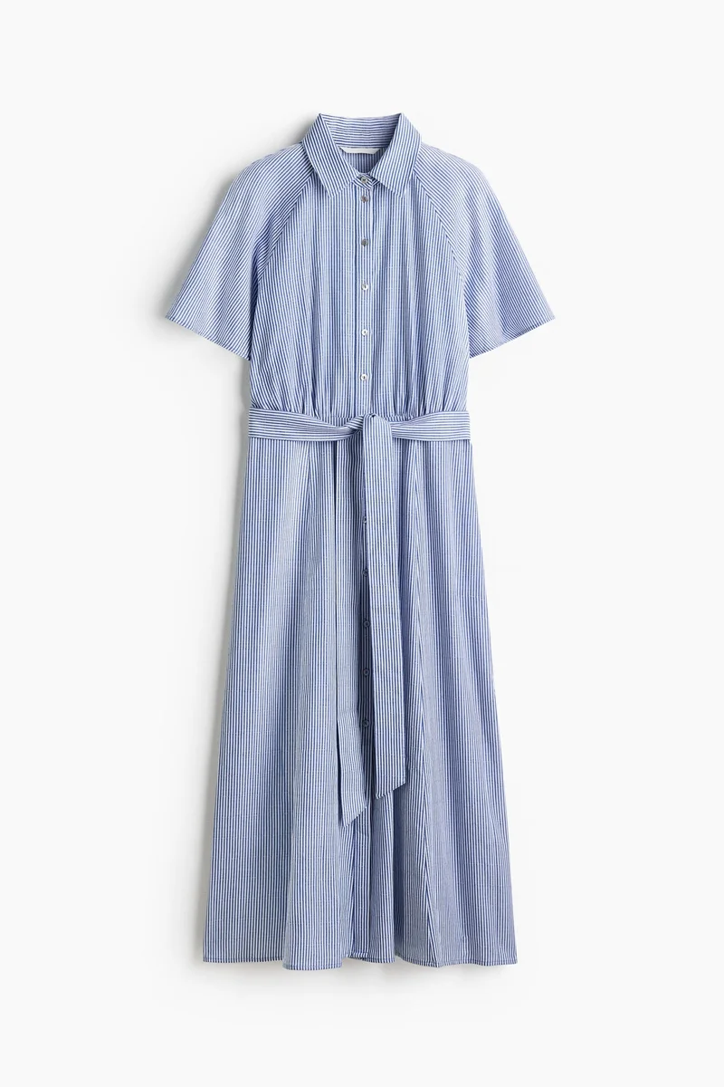 Tie-belt shirt dress