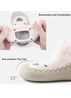 BIGTHREE Baby Shoes, Baby First Walking Shoes, Protect Kid's Feet Soles, Soft Sole with Grips for Kids, Cute Animal Cartoon Toddler Kids Anti-Slip Socks Shoes, Fit for 12-18 Months  - Image 3
