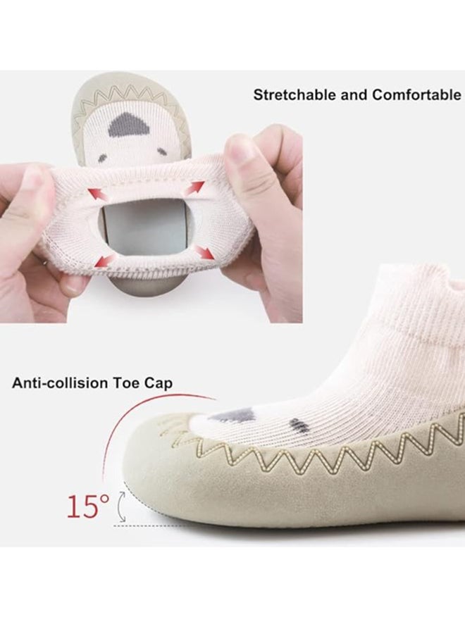 BIGTHREE Baby Shoes, Baby First Walking Shoes, Protect Kid's Feet Soles, Soft Sole with Grips for Kids, Cute Animal Cartoon Toddler Kids Anti-Slip Socks Shoes, Fit for 12-18 Months - Image 3