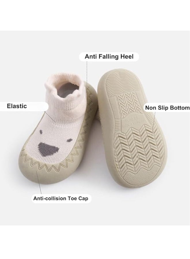 BIGTHREE Baby Shoes, Baby First Walking Shoes, Protect Kid's Feet Soles, Soft Sole with Grips for Kids, Cute Animal Cartoon Toddler Kids Anti-Slip Socks Shoes, Fit for 12-18 Months - Image 2