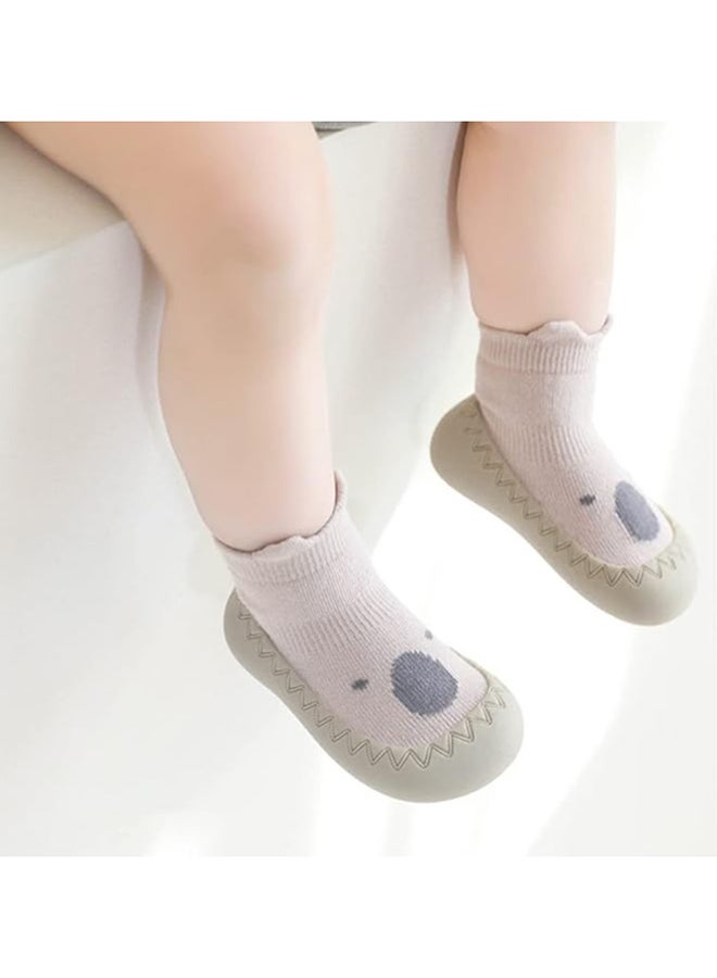 BIGTHREE Baby Shoes, Baby First Walking Shoes, Protect Kid's Feet Soles, Soft Sole with Grips for Kids, Cute Animal Cartoon Toddler Kids Anti-Slip Socks Shoes, Fit for 12-18 Months - Image 4