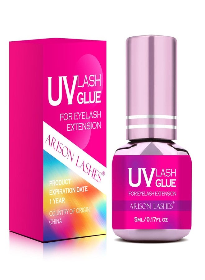 ARISON LASHES UV Eyelash Extension Glue 1Sec Dry Waterproof Strong Bond for Eyelash Extensions -Ultra Violet Lash Gel Glue for Professional Use Only(Purple-5ML) - Image 1