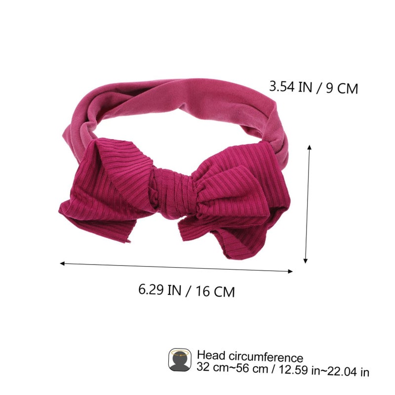 Nylon Elastic Hair Bands Bow 5pcs White Wide Headband Infant Toddler - Image 3