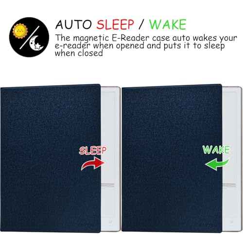 GOVTVA Magnetic Stand Folio Case for 10.65'' iFLYTEK AINOTE 2 (2025 Released) Ultra-Thin Lightweight Premium PU Leather Cover with Built-in Pen Holder, Auto Sleep/Wake (Cloth Bark Blue) - Image 5