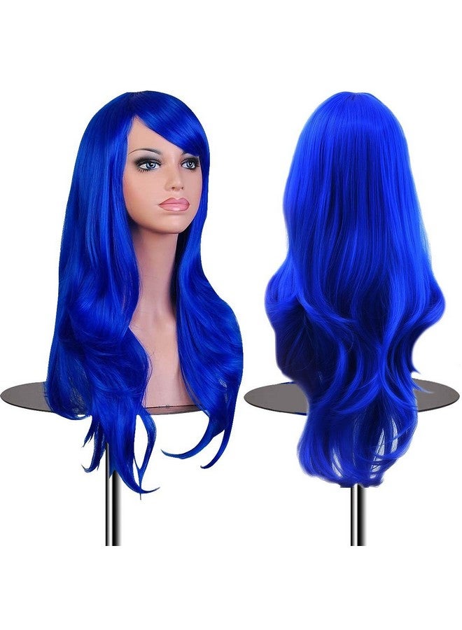 EmaxDesign Wigs 28 Inch Cosplay Wig For Women With Wig Cap And Comb (Dark Blue) - Image 2