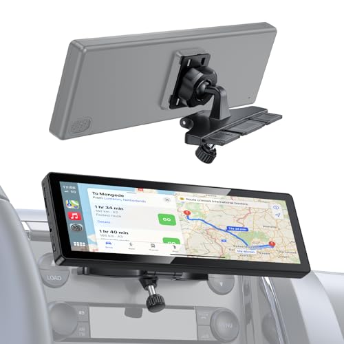 iGoevo CD Slot Mount for CarPlay Screen 360° Rotation Tool-Free Installation Sturdy and Secure Compatible with in-Car Monitors CD Slot CarPlay Mount - Image 1