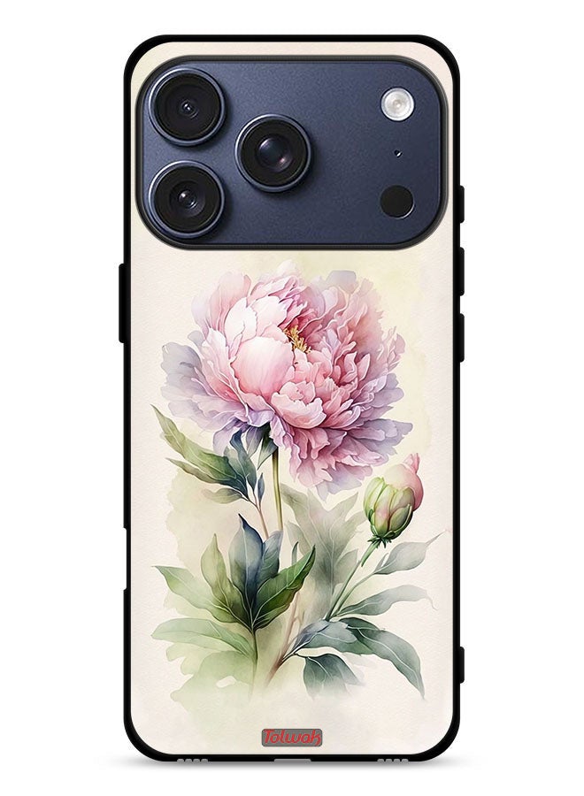 Tolwak Apple iPhone 17 Pro Protective Case Cover Watercolor Rose Paint Art - Image 1