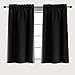 Vangao Vangao Rod Pocket Curtians for Glass Door Tiers for Kitchen Laundry Room Blackout 40 Inches, 2 Panels, Black  - Image 2