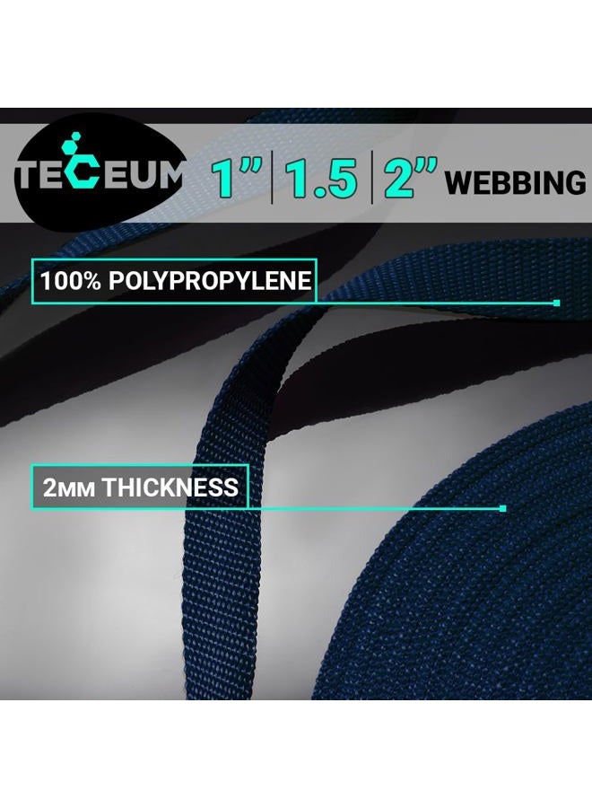 TECEUM 1 Inch Webbing – Navy Blue – 10 Yards – 1” Webbing for Outdoors Indoors Crafting DIY nw - Image 2