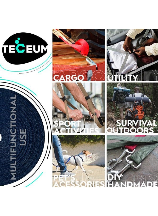 TECEUM 1 Inch Webbing – Navy Blue – 10 Yards – 1” Webbing for Outdoors Indoors Crafting DIY nw - Image 4