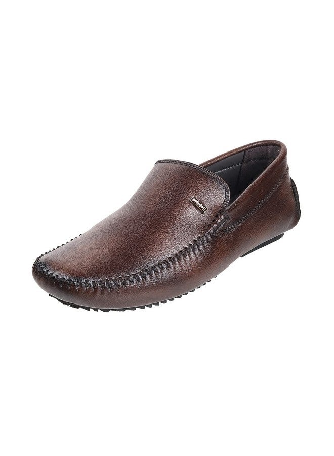 موتشي حذاء موكاسين رجالي من الجلد باللون البني من موتشي (مقاس (9 المملكة المتحدة (43 الاتحاد الأوروبي)) - Image 1