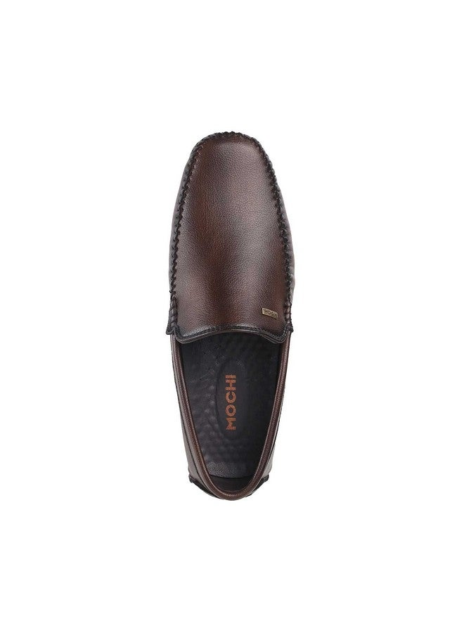 Mochi Mens Leather Brown Loafers (Size (9 UK (43 EU)) - Image 5