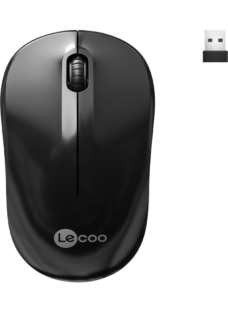 lecoo - WS206 Wireless 1200DPI 3-Button Optical Mouse Black - Image 1