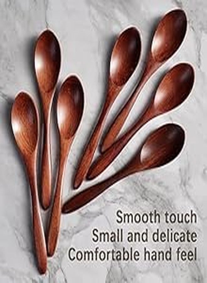 UMAAS® Small Wooden Salt Spoon Set - 12 Pack Mini Wooden Spoons with Short Handle for Spice Jars, Masala, Sugar, Honey, Coffee, Tea & Condiments - Image 2