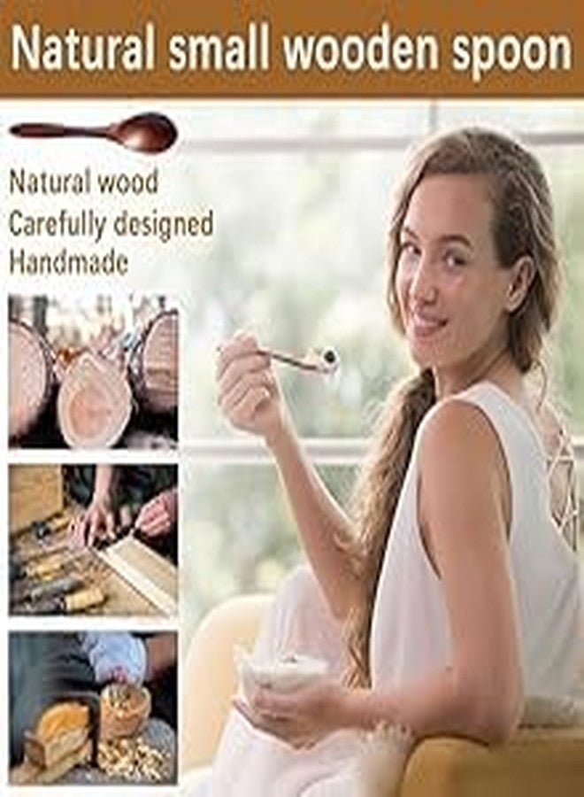 UMAAS® Small Wooden Salt Spoon Set - 12 Pack Mini Wooden Spoons with Short Handle for Spice Jars, Masala, Sugar, Honey, Coffee, Tea & Condiments - Image 5