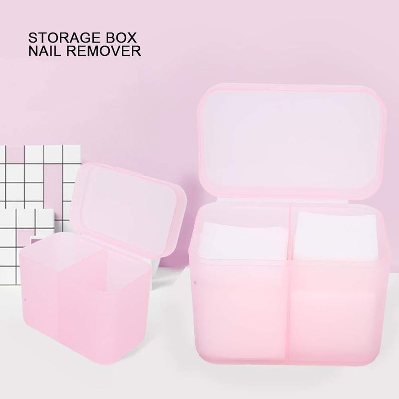 ZHENXIU 2 Grids Nail Art Storage Box, Nail Nail Supply Holder Nail Polish Remover Pen For Acrylic Powders & Liquids False-Nail-Acrylic-Powders-And-Liquids Container Case(Pink) - Image 3
