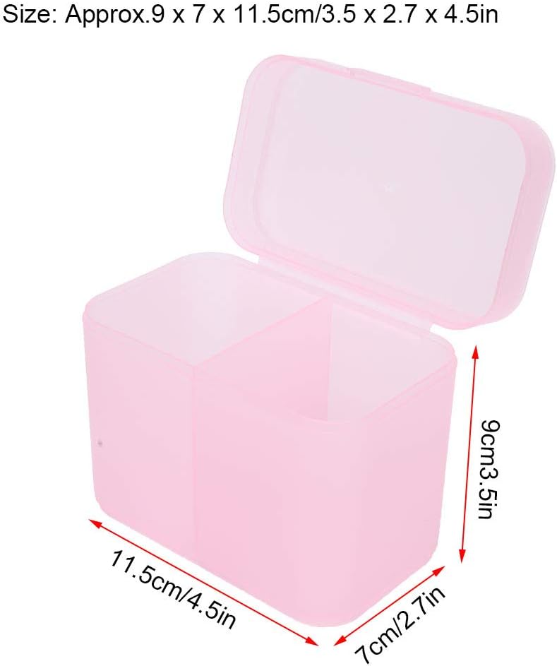 ZHENXIU 2 Grids Nail Art Storage Box, Nail Nail Supply Holder Nail Polish Remover Pen For Acrylic Powders & Liquids False-Nail-Acrylic-Powders-And-Liquids Container Case(Pink) - Image 5