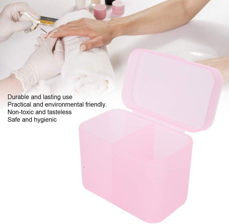 ZHENXIU 2 Grids Nail Art Storage Box, Nail Nail Supply Holder Nail Polish Remover Pen For Acrylic Powders & Liquids False-Nail-Acrylic-Powders-And-Liquids Container Case(Pink) - Image 2