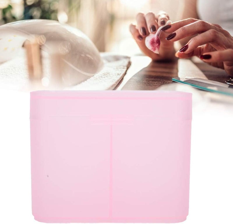ZHENXIU 2 Grids Nail Art Storage Box, Nail Nail Supply Holder Nail Polish Remover Pen For Acrylic Powders & Liquids False-Nail-Acrylic-Powders-And-Liquids Container Case(Pink) - Image 1