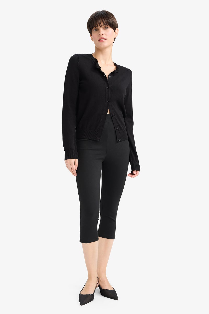 DeFacto Black Woman Dim Detailed Short Leggings Casual - Image 3