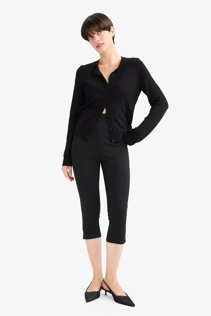 DeFacto Black Woman Dim Detailed Short Leggings Casual - Image 1