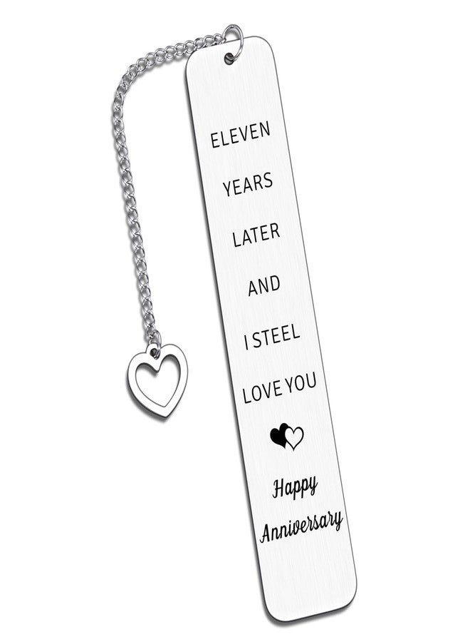 FOOZDEEVAAQ 11 Year Anniversary Steel Gifts for Couple 11th Wedding Anniversary Day Gifts for Men Women Steel Gift for 11th Anniver-sary Husband Gift from Wife 11th Anniver-sary Bookmark Valentine Christmas - Image 1