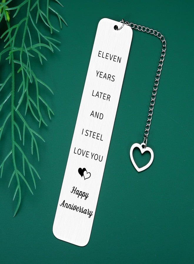FOOZDEEVAAQ 11 Year Anniversary Steel Gifts for Couple 11th Wedding Anniversary Day Gifts for Men Women Steel Gift for 11th Anniver-sary Husband Gift from Wife 11th Anniver-sary Bookmark Valentine Christmas - Image 3