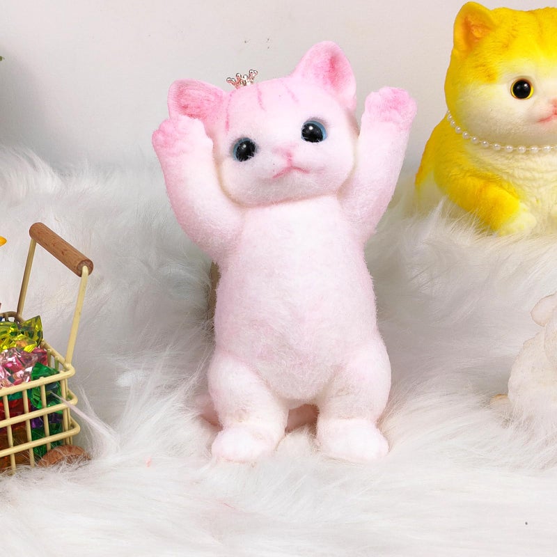 QOUXZ Hand Painted Cat Squishy Toysï¼ŒLarge Ultra Soft Kitty Squeeze Fidget Toys for Stress Relief ,Kawaii Squishies Sticky Animal Toys for Adults Kids,Decompression Sensory Balls Toys for Autism - Image 5