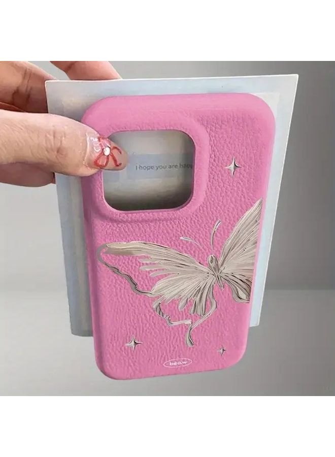 Jelly Color Dye Butterfly Pattern Phone Case For Iphone 16 Pro Max Yellow Premium Protective Cover - Image 1