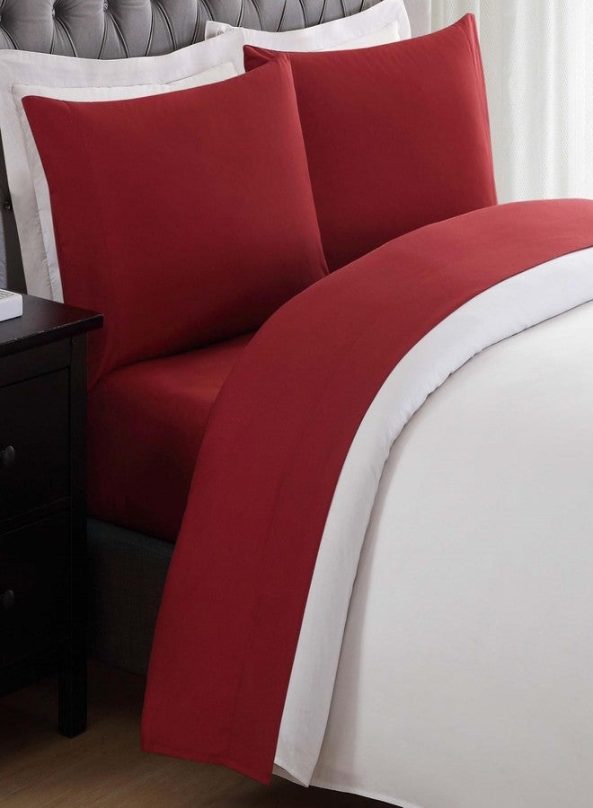 My World Solid Sheet Sets Red Polyester 3-Piece Twin XL Sheet Set, Solid Themed, for Kids, OEKO-TEX Certified - Image 1