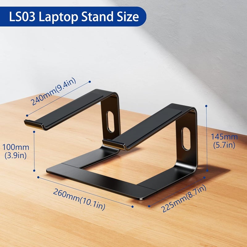 LS03 Aluminum Laptop Stand - Ergonomic Detachable Riser for 10-15.6" Laptops - Image 4