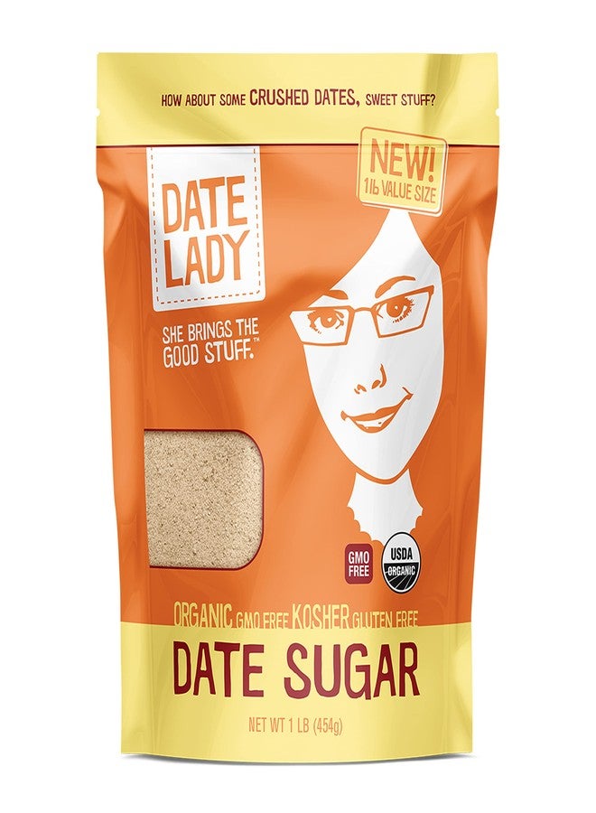 Date Lady Organic Date Sugar, 1 lb | Vegan, Paleo, Gluten Free & Kosher | Alternative Sweetener for Baking | Will Not Dissolve in Coffee (1 Bag) - Image 1