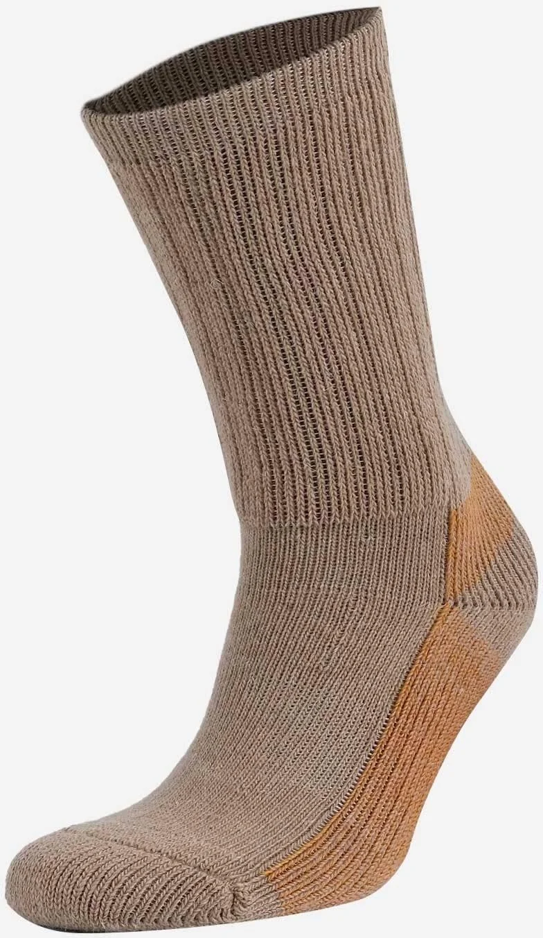 Mısırlı Egyptian Unisex Alpaca Wool Towel Winter Beige/orange Socket Socks - M 6005-BO