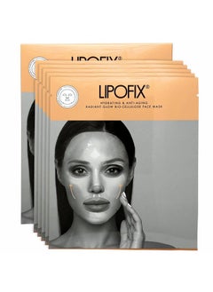LIPOFIX Anti Aging Lifting Hydrating Facial Bio Cellulose Face Mask Sheet For Fine Line Reducing And Skin Radiance. Made In Korea 5 Masks  - Image 1