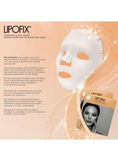 LIPOFIX Anti Aging Lifting Hydrating Facial Bio Cellulose Face Mask Sheet For Fine Line Reducing And Skin Radiance. Made In Korea 5 Masks  - Image 4