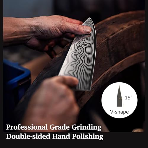 HOSHANHO 3 Pieces Knife Set, Professional High Carbon Powder Steel Kitchen Knife Set, Ultra Sharp Knives Set for Kitchen with Elegant Gift Box - Image 5