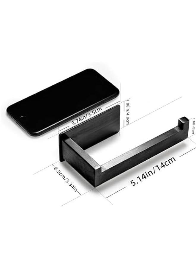 HOOKOR - Toilet Paper Holder Self Adhesive, Premium SUS304 Stainless Steel Rustproof Toilet Roll Holder No Drilling, Wall Mount Toilet Tissue Holder for Bathroom Kitchen Washroom (Black) - Image 1