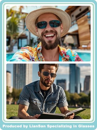LianSan Retro Polarized Bifocal Sunglasses for Men WomenMetal Frame Top Clear Sun Readers with UV Protection Anti GlareGunmetal250x - Image 3