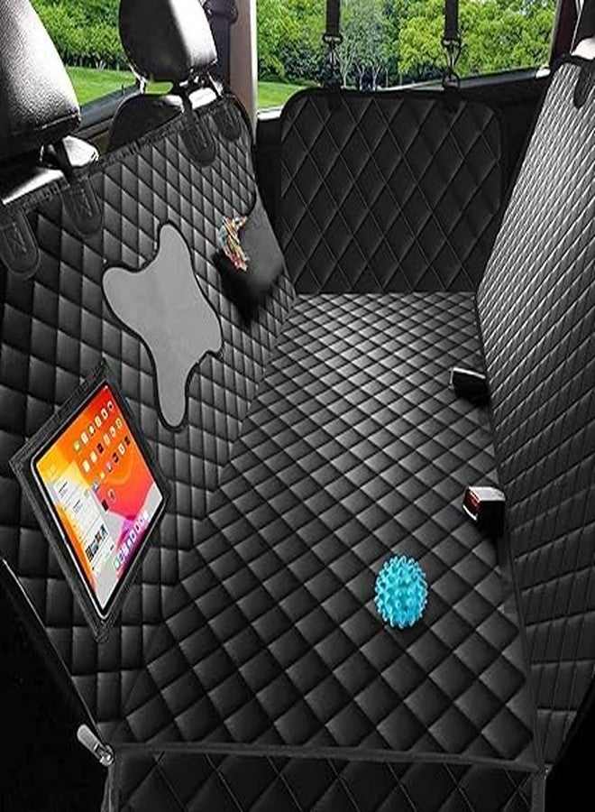 TAOCOCO Dog Hammock for Car, Convertible Nonslip Waterproof Backseat Seat Protector for Dogs with Mesh Visual Window, Scratch Resistant Rear (Black, Bone Shape MESH CAR SEAT Cover) - Image 1