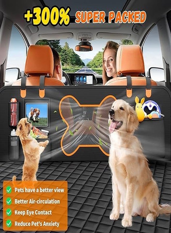 TAOCOCO Dog Hammock for Car, Convertible Nonslip Waterproof Backseat Seat Protector for Dogs with Mesh Visual Window, Scratch Resistant Rear (Black, Bone Shape MESH CAR SEAT Cover) - Image 3