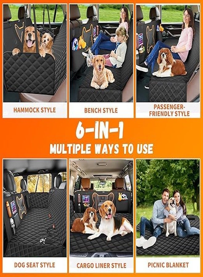 TAOCOCO Dog Hammock for Car, Convertible Nonslip Waterproof Backseat Seat Protector for Dogs with Mesh Visual Window, Scratch Resistant Rear (Black, Bone Shape MESH CAR SEAT Cover) - Image 2