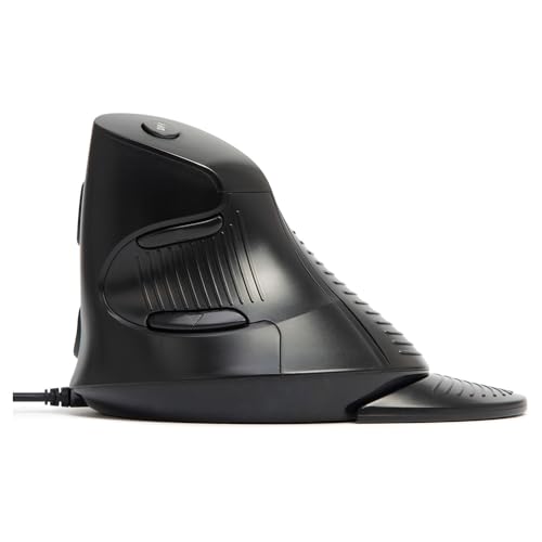 DELUX Wired Ergonomic Vertical Mouse, Vertical Mouse for Medium Hands, Removable Wrist Rest, Silent Click Ergo Mouse, Up to 4200 DPI, 6 Programmable Buttons, Compatible with Laptop/PC (M618XU-Black) - Image 1